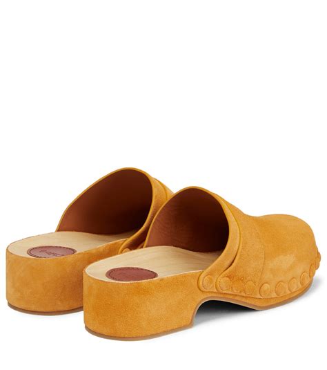 chloe joy suede clogs|Chloé Joy Suede Platform Clogs .